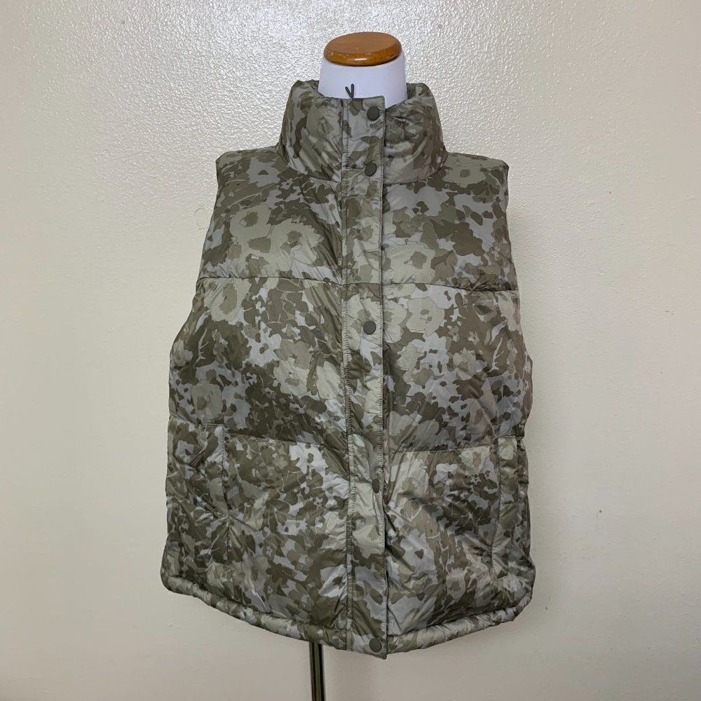 prAna Womens Hellebore Vest High Neck Xtra Large in Slate Green Wildflower
